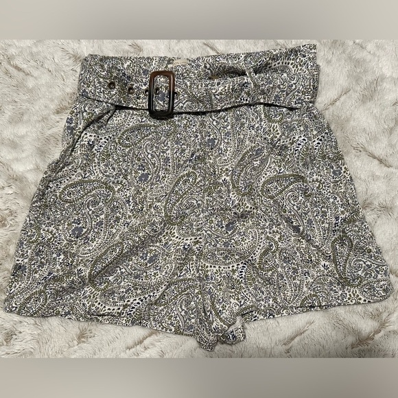 Cynthia Rowley Pants - Cynthia Rowley Bohemian Floral Paisley Shorts with Brown Belt